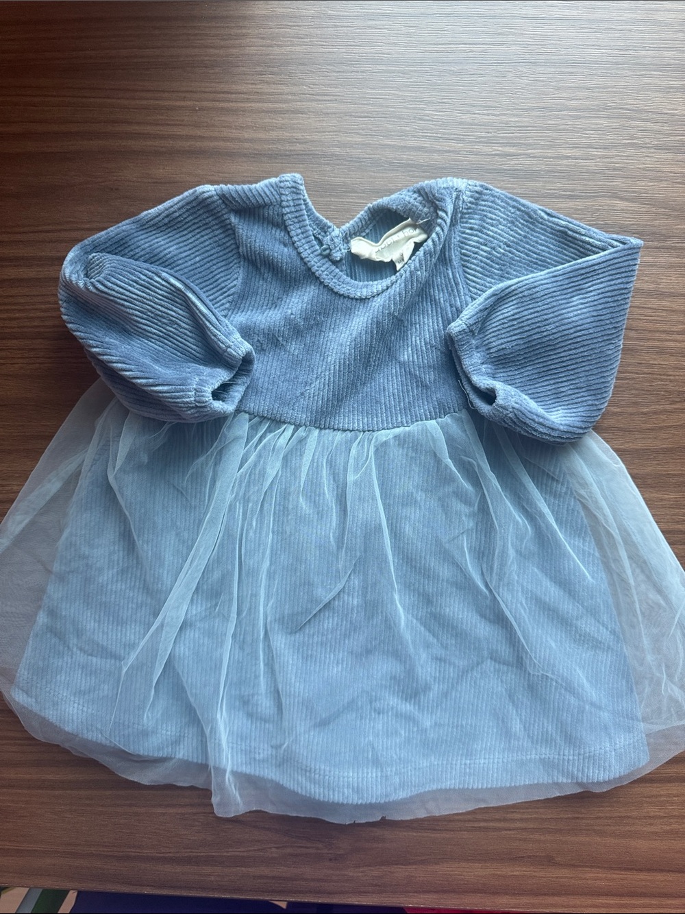 Mabel + Honey Blue Tulle-Skirt Formal Dress for Girls 6 months